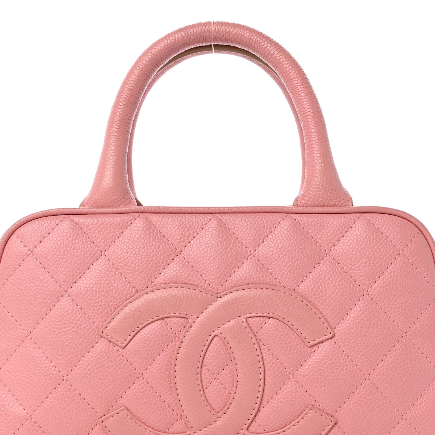 Caviar Quilted Small Bowler Pink