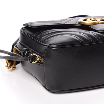 Gucci Calfskin Matelasse Sylvie Web Small GG Marmont Top Handle Shoulder Bag Black 8 of 11