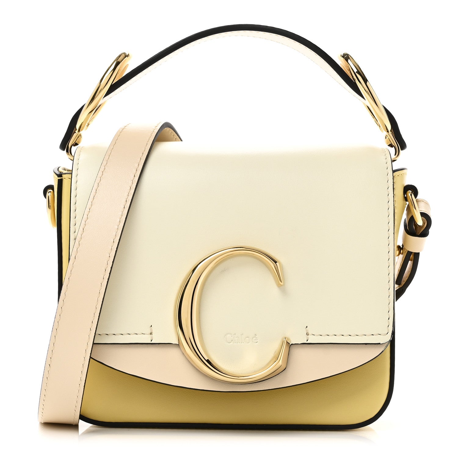 Chloe Calfskin Mini C Double Carry Yellow White Beige 1 of 10