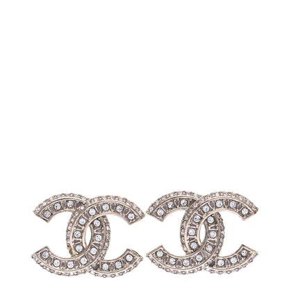 Chanel Crystal Timeless CC Earrings Light Gold 1 of 6