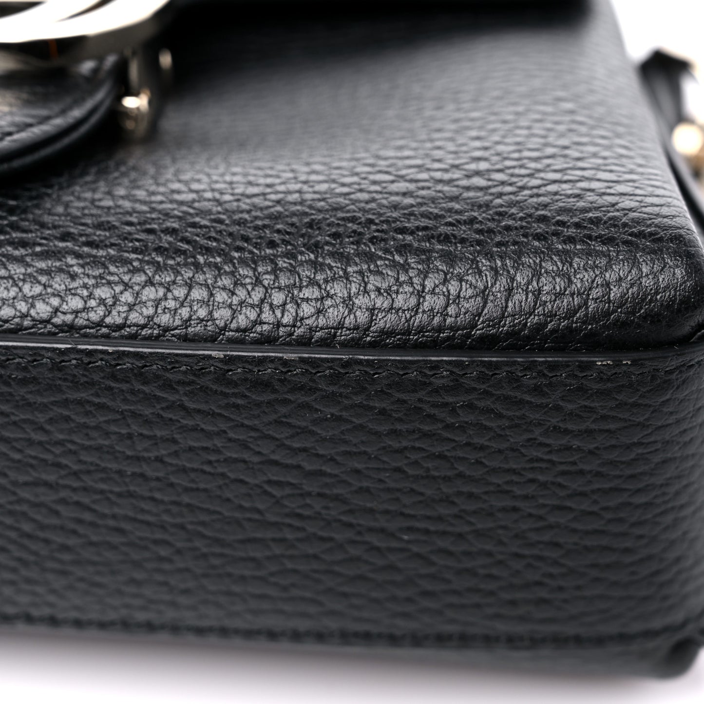 Dollar Calfskin Interlocking G Crossbody Bag Black