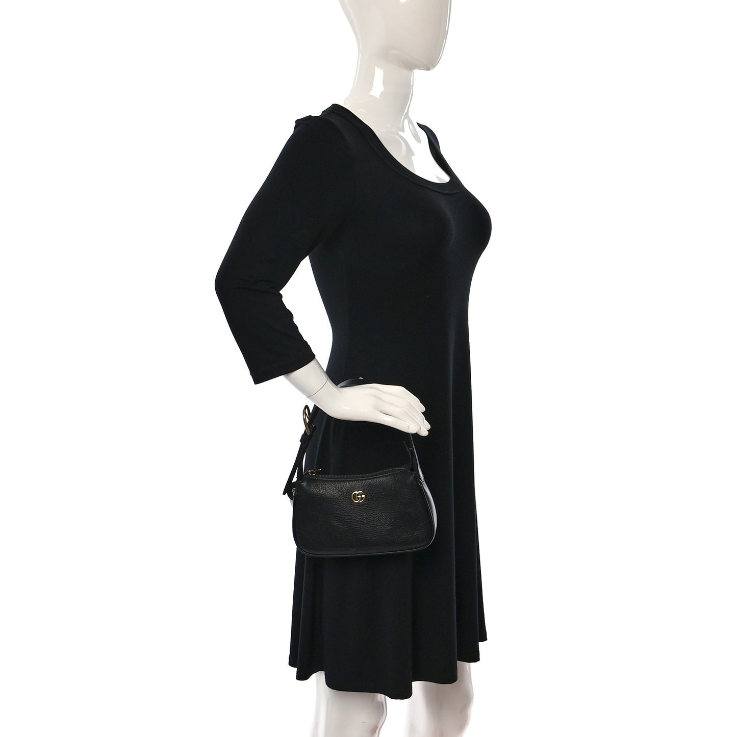 Goatskin Mini Aphrodite Shoulder Bag Black