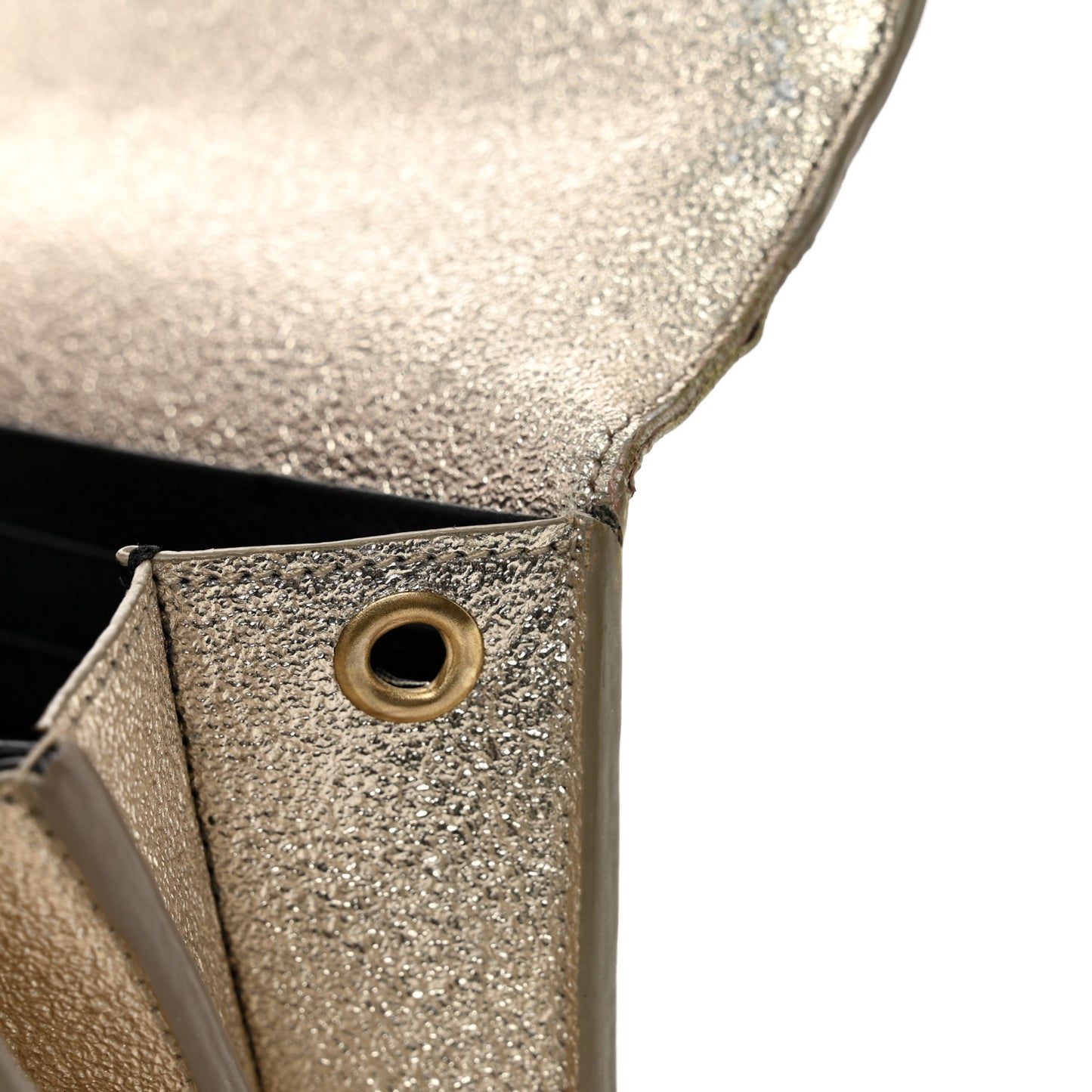 Metallic Calfskin Classic Monogram Cassandre Wallet Gold