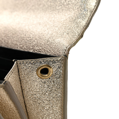 Saint Laurent Metallic Calfskin Classic Monogram Cassandre Wallet Gold 10 of 17