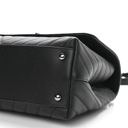 Chanel Caviar Chevron Quilted Small Coco Handle Flap Black 10 of 10