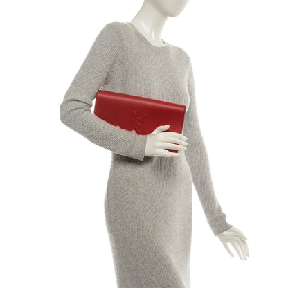 Saint Laurent Calfskin Monogram Large Belle De Jour Clutch Lipstick Red 2 of 7