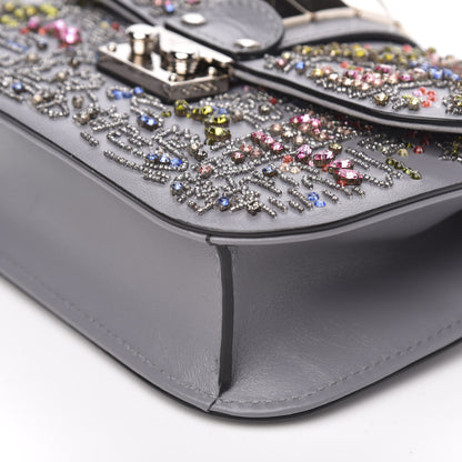 Valentino Garavani Vitello Crystal Embellished Glam Lock Rockstud Flap Periwinkle 8 of 10