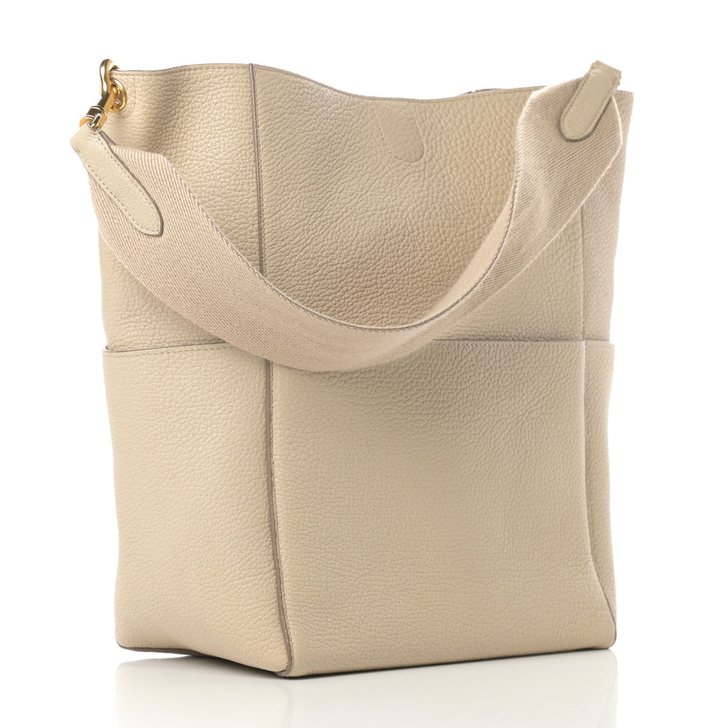 Celine Soft Grained Calfskin Sangle Bucket Bag Dune 3 of 13