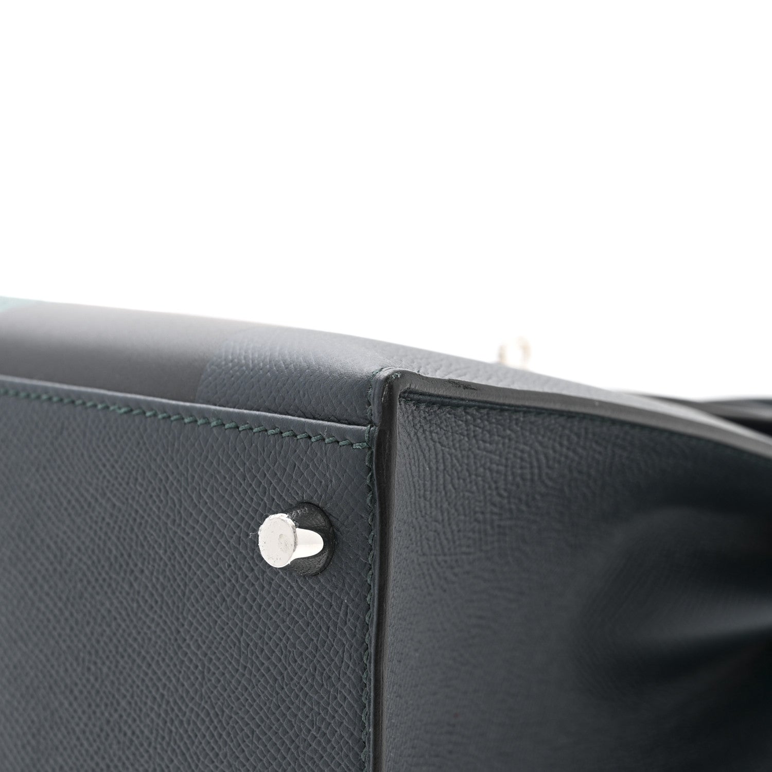 Hermes Epsom Sombrero Taurillon Clemence Kellygraphie Lettre H Kelly Sellier 28 Vert Cypress Bleu Obscur Malachite Bleu Encre 11 of 13