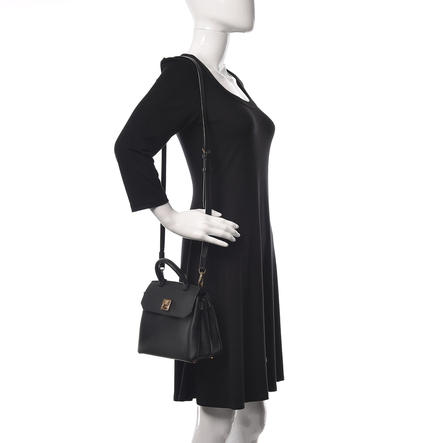 Grained Calfskin Small Milla Crossbody Black