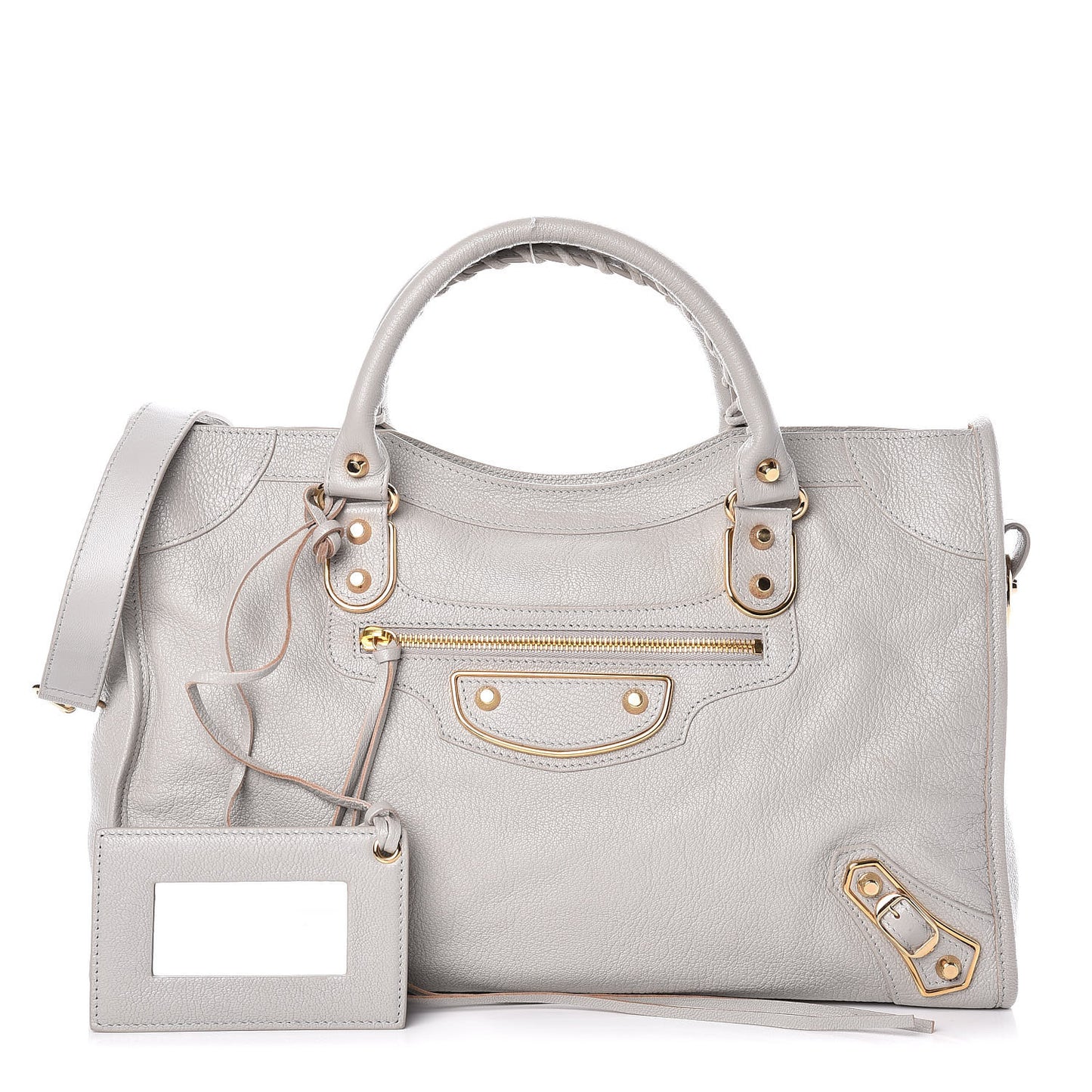 Chevre Gold Metallic Edge Hardware City Gris Glace