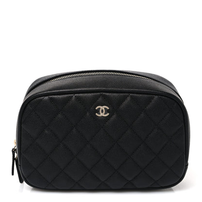 Chanel Caviar Quilted Medium Curvy Pouch Cosmetic Case Black 1 of 8