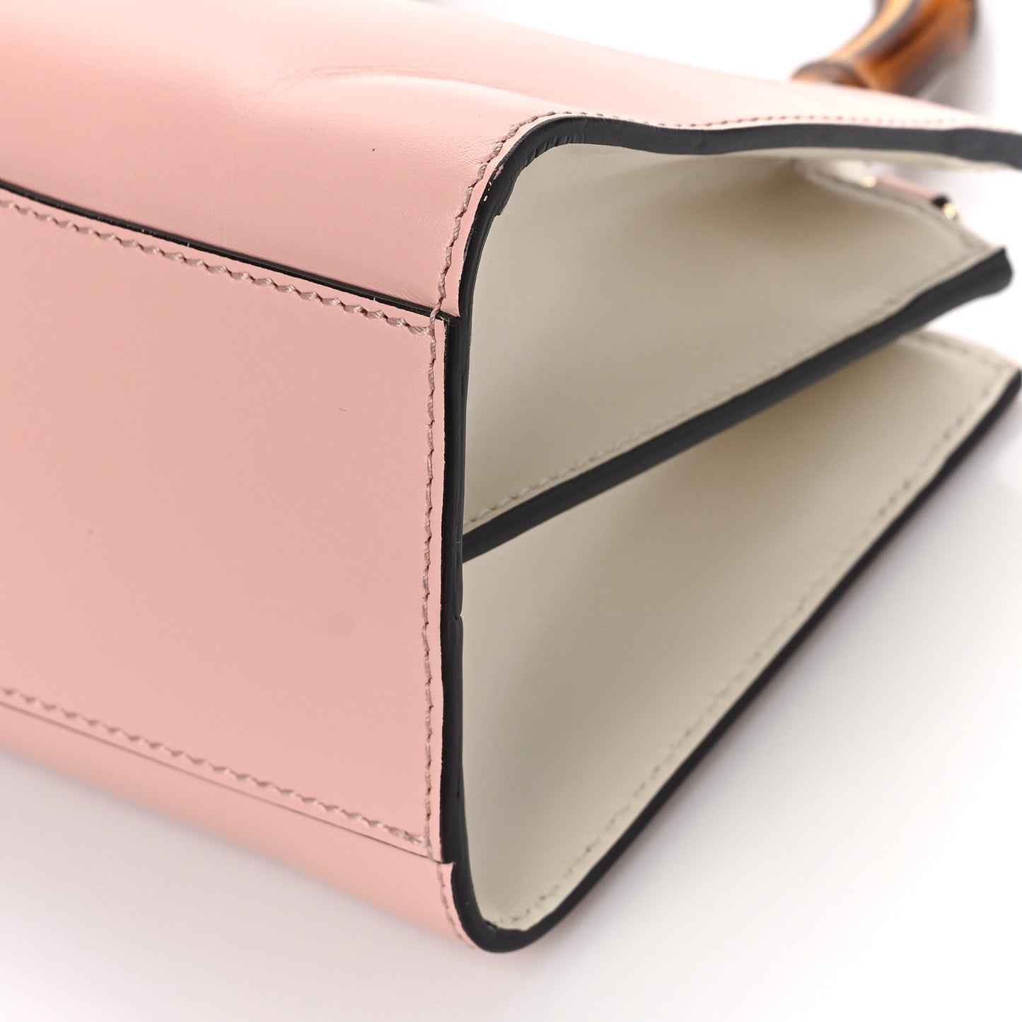 Nappa Bamboo Web Mini Nymphaea Top Handle Bag Perfect Pink Mystic White