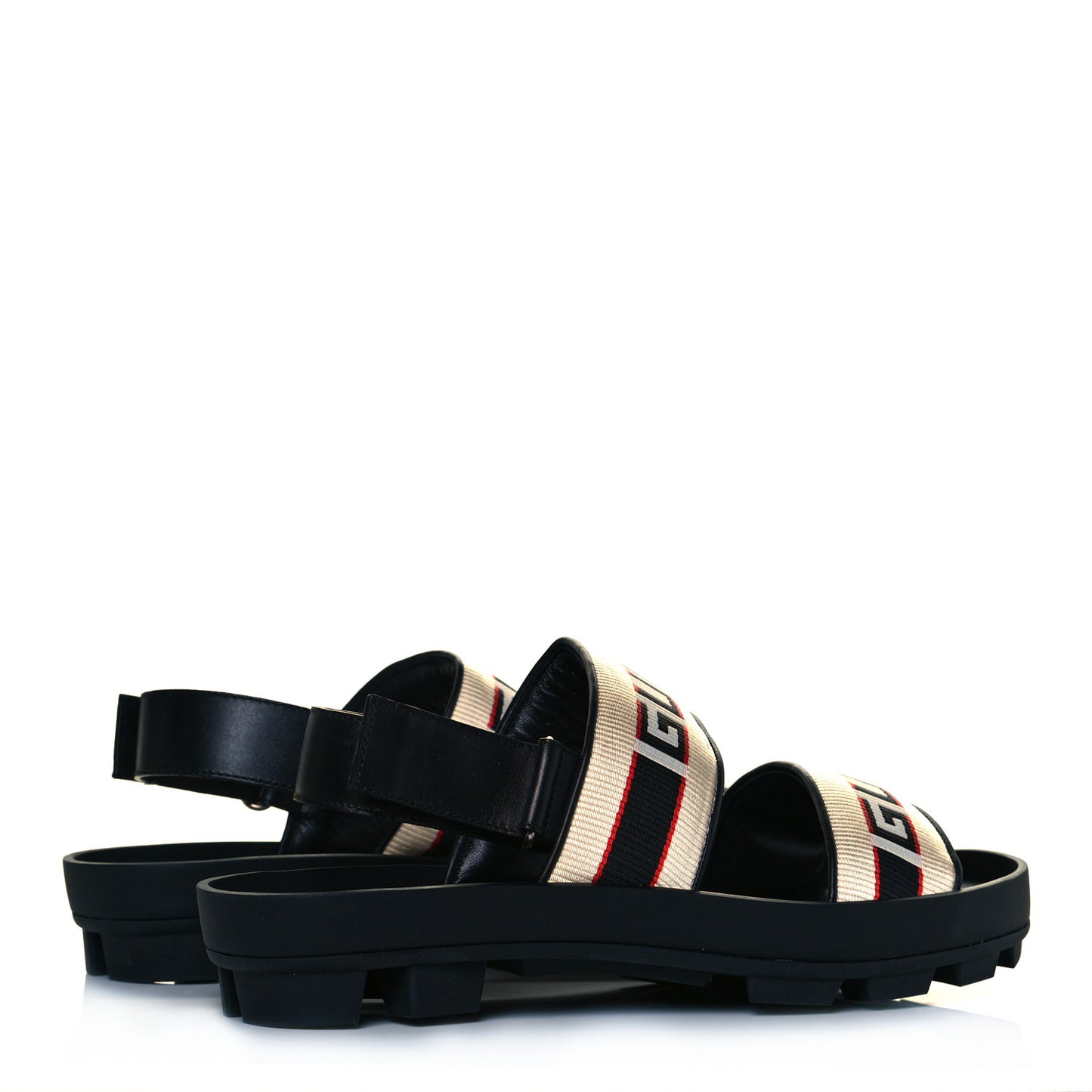 Nylon Cirano Lux Stripe Mens Cleat Sole Slingback Sandals 10 Ecru Poppy Black
