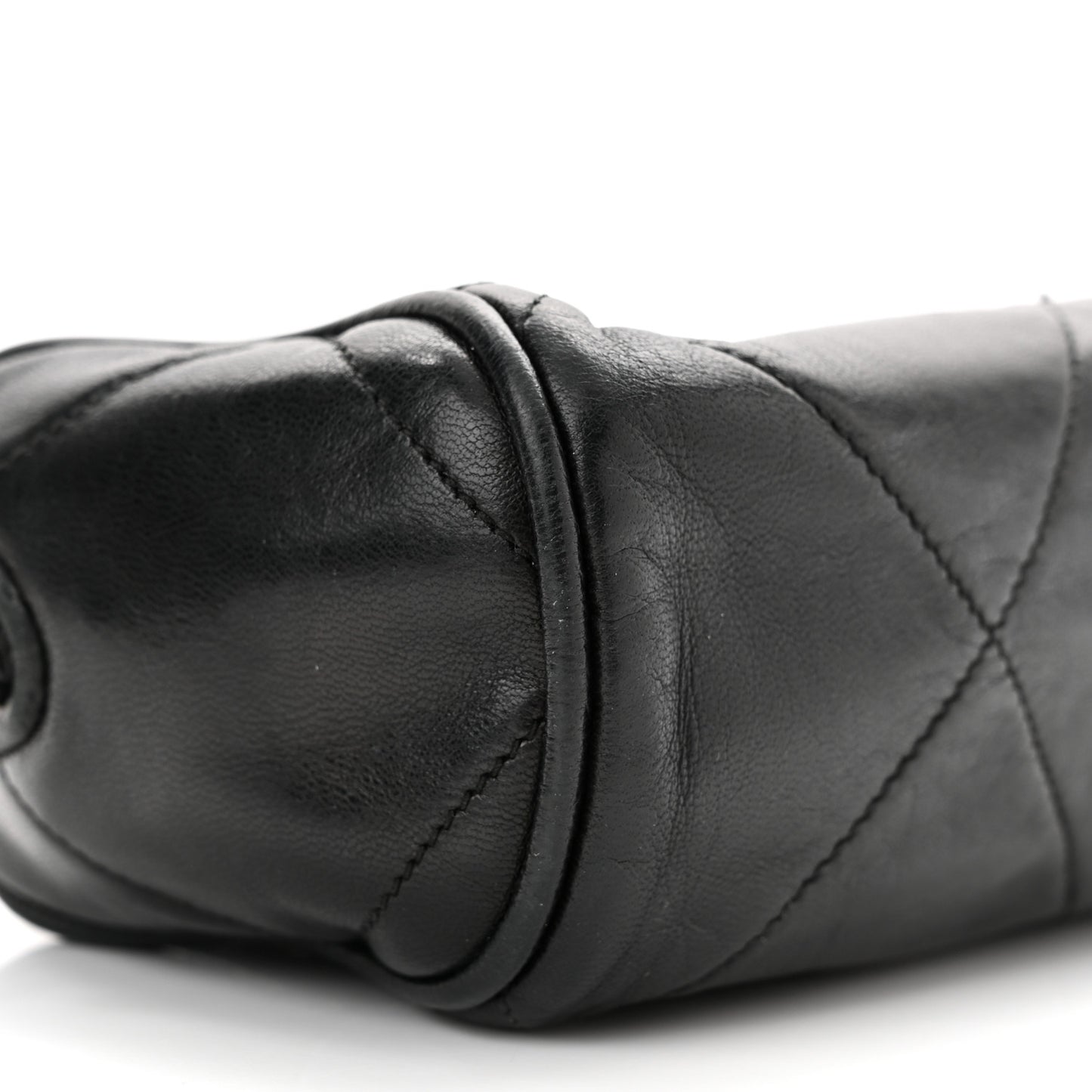 Lambskin Quilted Small Tassel Camera Case Black