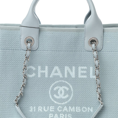 Chanel Mixed Fibers Small Deauville Tote Light Blue 8 of 11