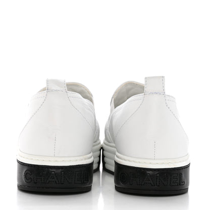 Chanel Lambskin Quilted Womens CC Stroll Sneakers 40 White 5 of 18