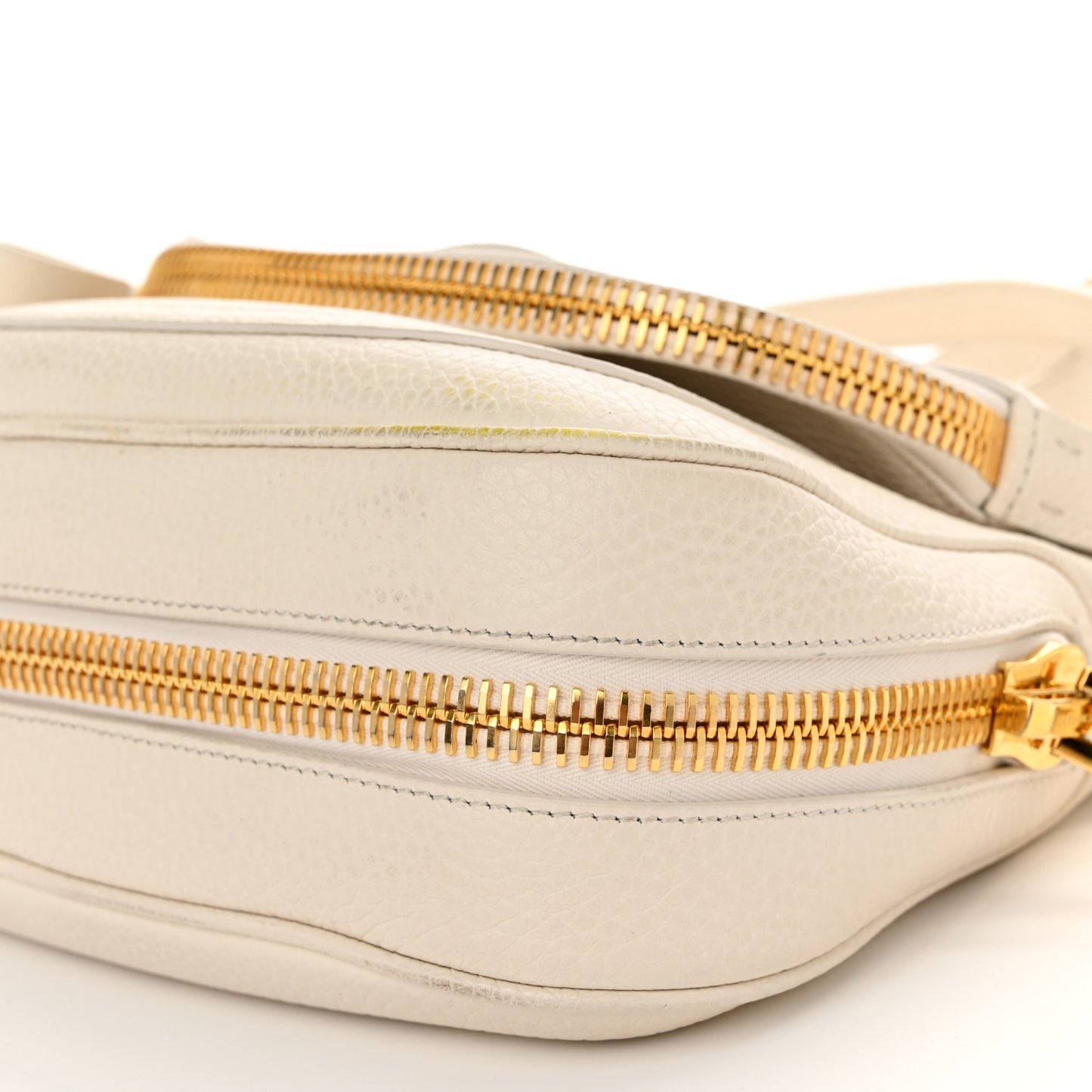 Grained Calfskin Medium Double Strap Jennifer Crossbody Chalk