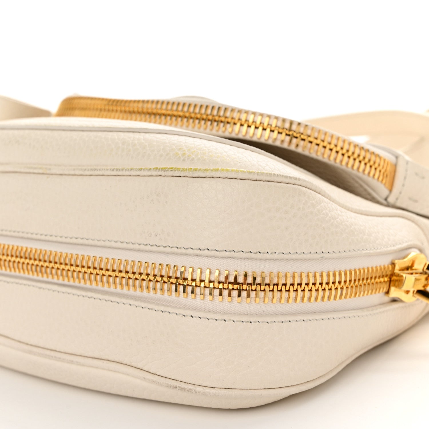 Tom Ford Grained Calfskin Medium Double Strap Jennifer Crossbody Chalk 10 of 14