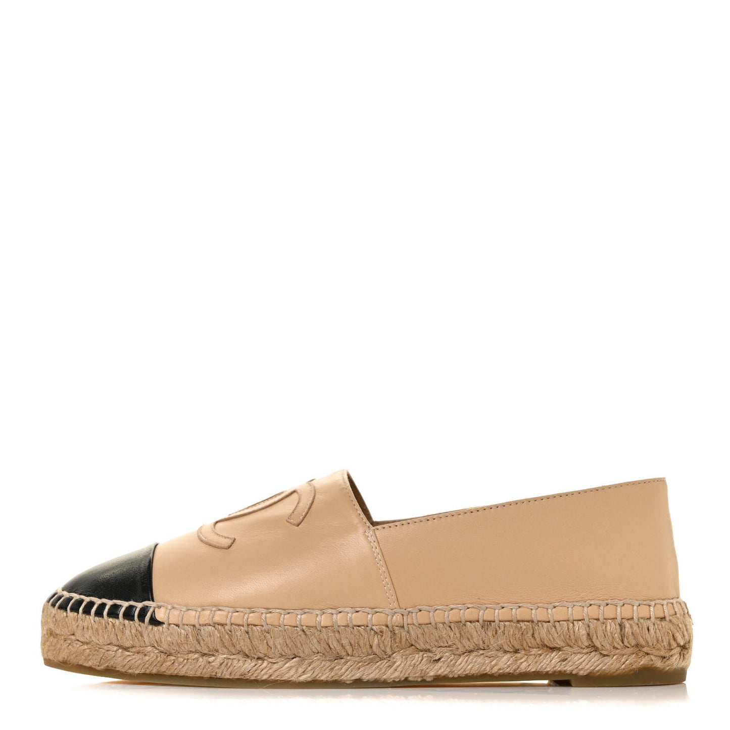 Lambskin CC Espadrilles 37 Beige Black