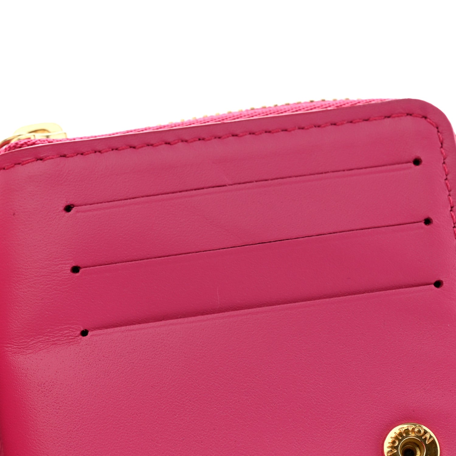 Louis Vuitton Calfskin Nanogram Embossed Lou Wallet Rose 8 of 10