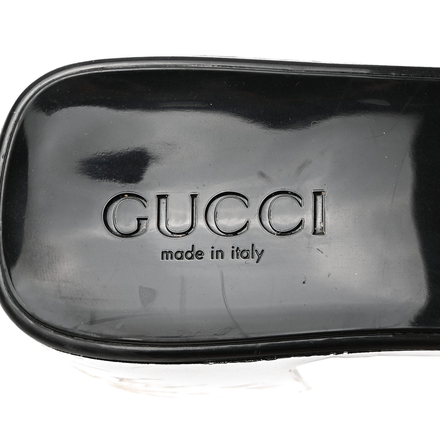 Rubber Gucci Logo Womens Platform 20/60mm Slide Sandals 37 Black