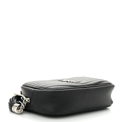 Saint Laurent Grain De Poudre Matelasse Monogram Mini Lou Camera Bag Black 4 of 10