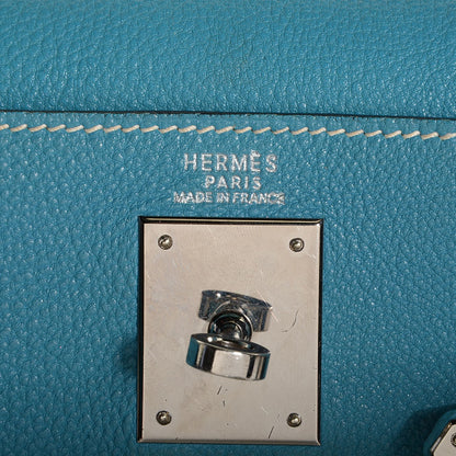 Hermes Togo Kelly Retourne 32 Blue Jean 10 of 19