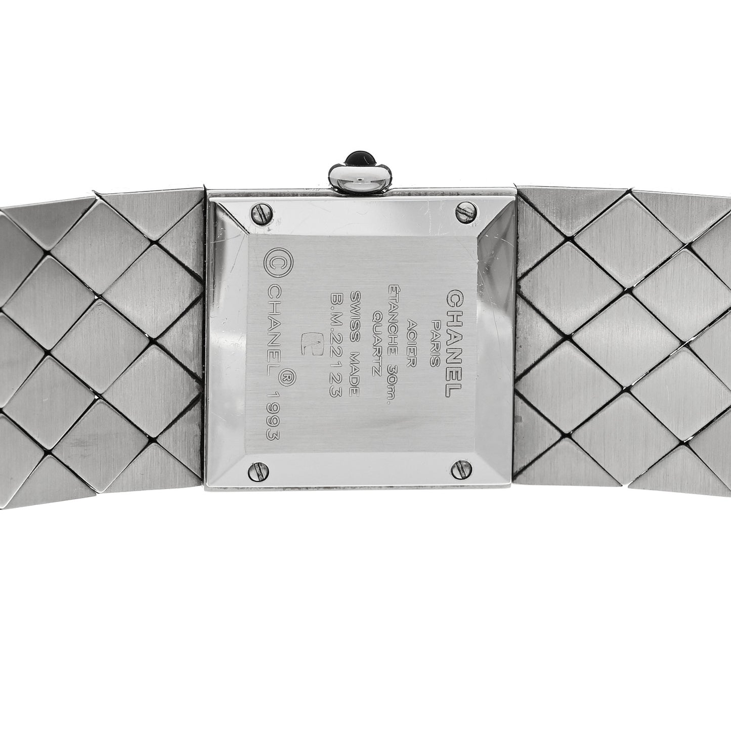 Stainless Steel Diamond 19mm Matelasse Quartz Watch