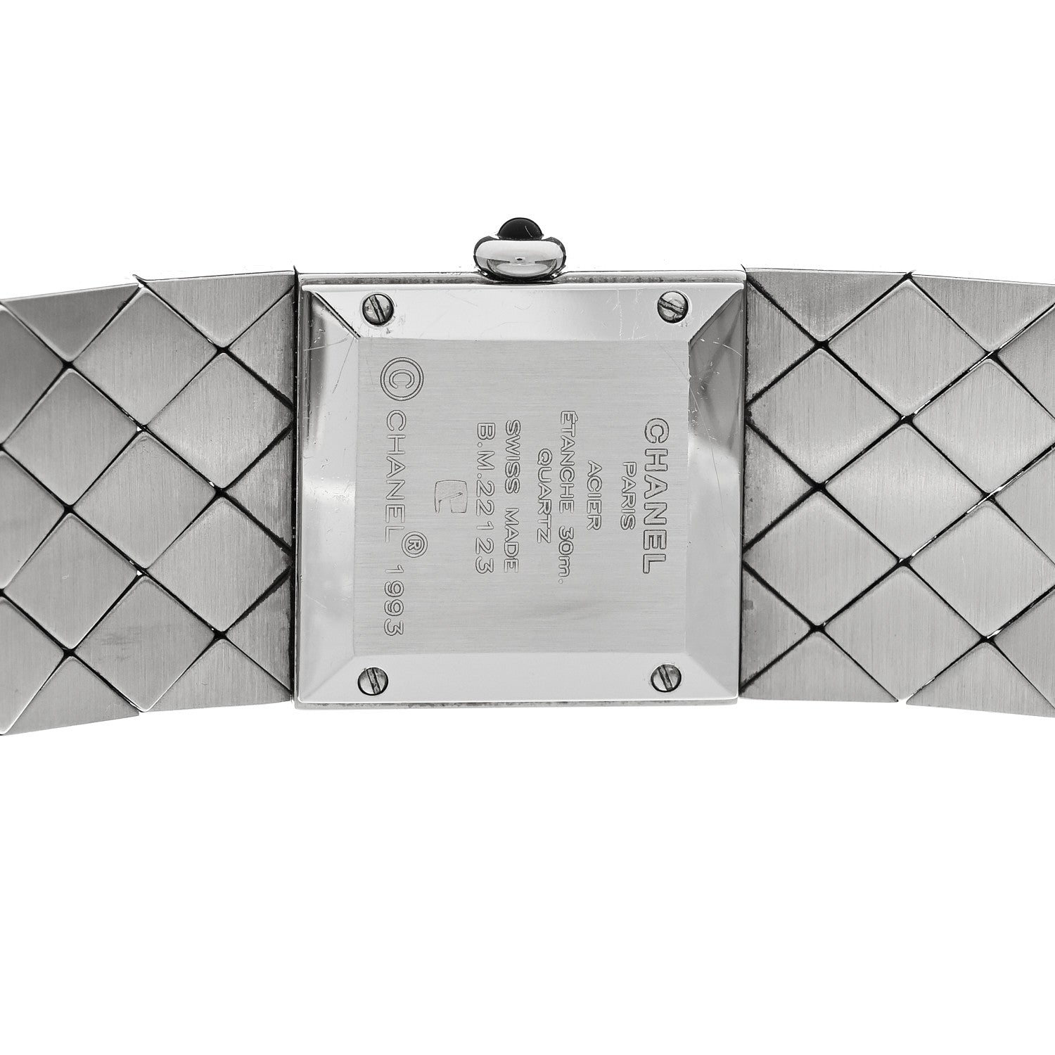 Chanel Stainless Steel Diamond 19mm Matelasse Quartz Watch 4 of 4