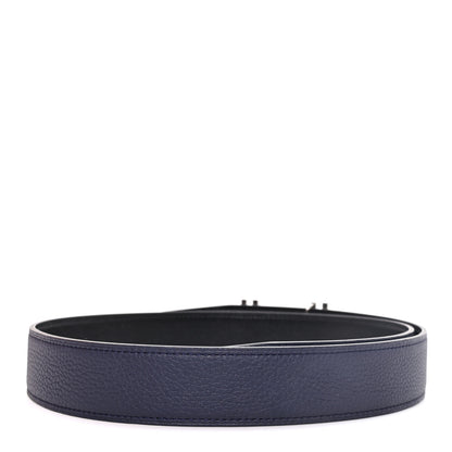 Hermes Box Togo 32mm Au Carre H Belt 80 32 Black Bleu Nuit 2 of 5