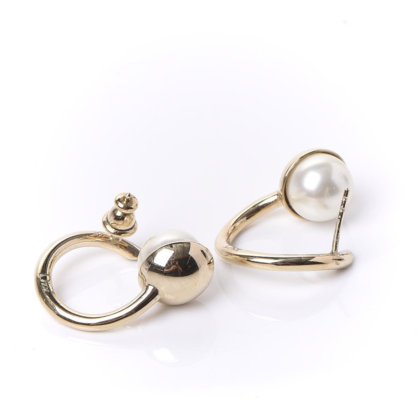 Pearl Hoop Earrings Gold