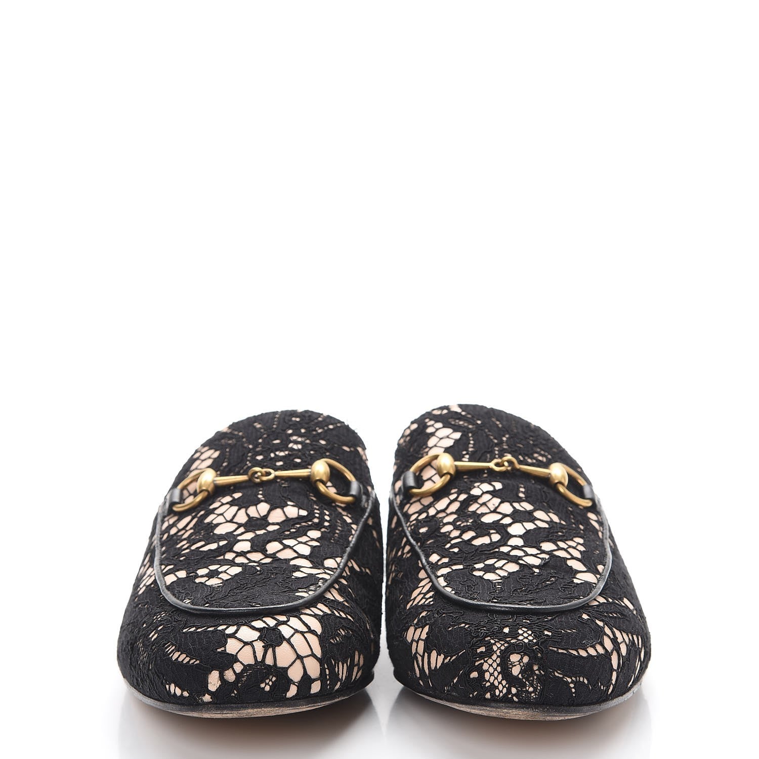 Gucci Leather Lace Horsebit Princetown Slippers 37.5 Black 2 of 12
