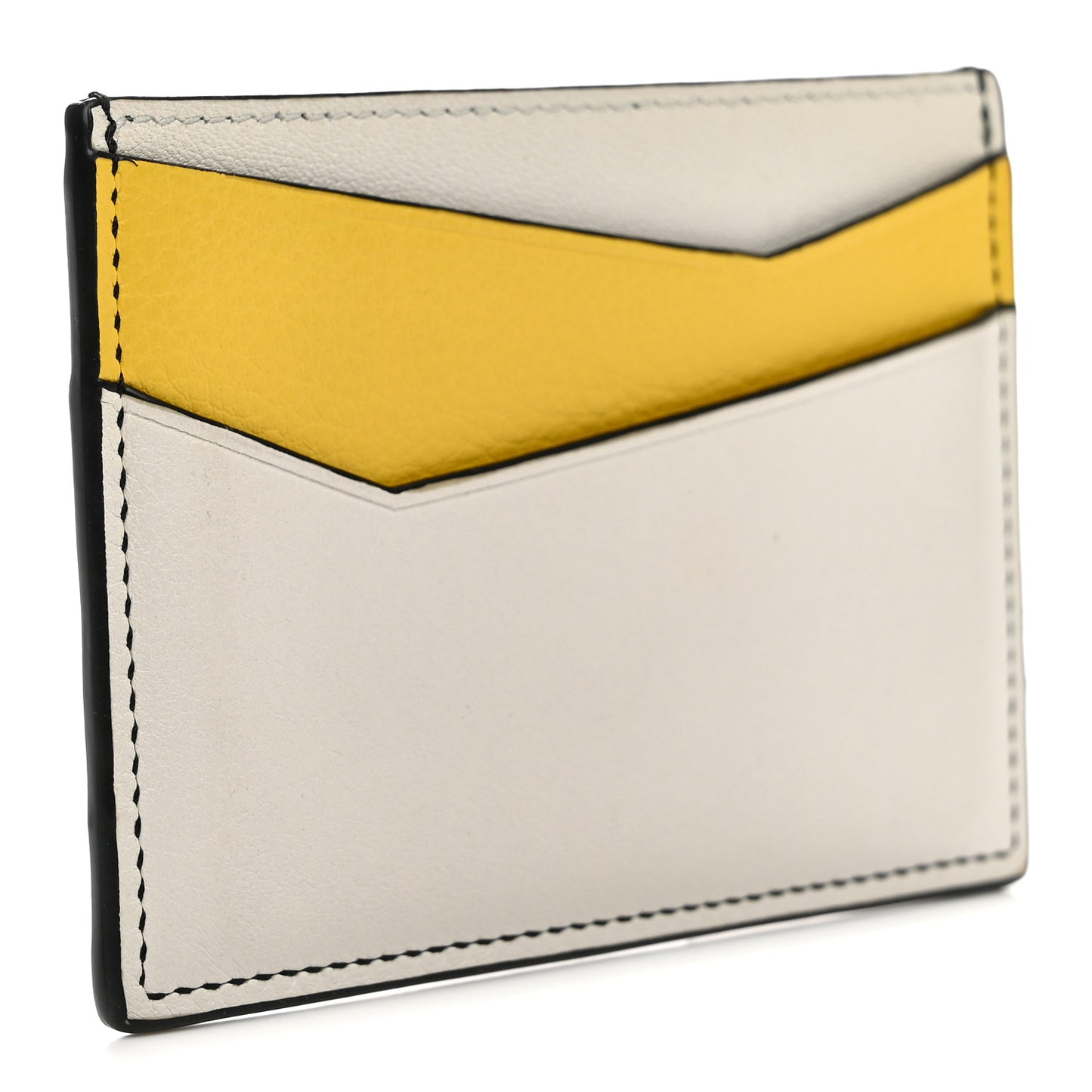 Calfskin Puzzle Colorblock Card Holder Multicolor