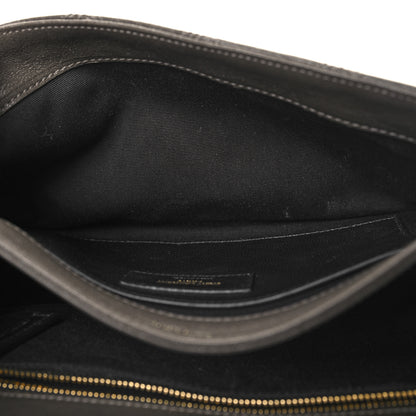 Saint Laurent Lambskin Quilted Mini Becky Chain Bag Grey Kaki 6 of 13