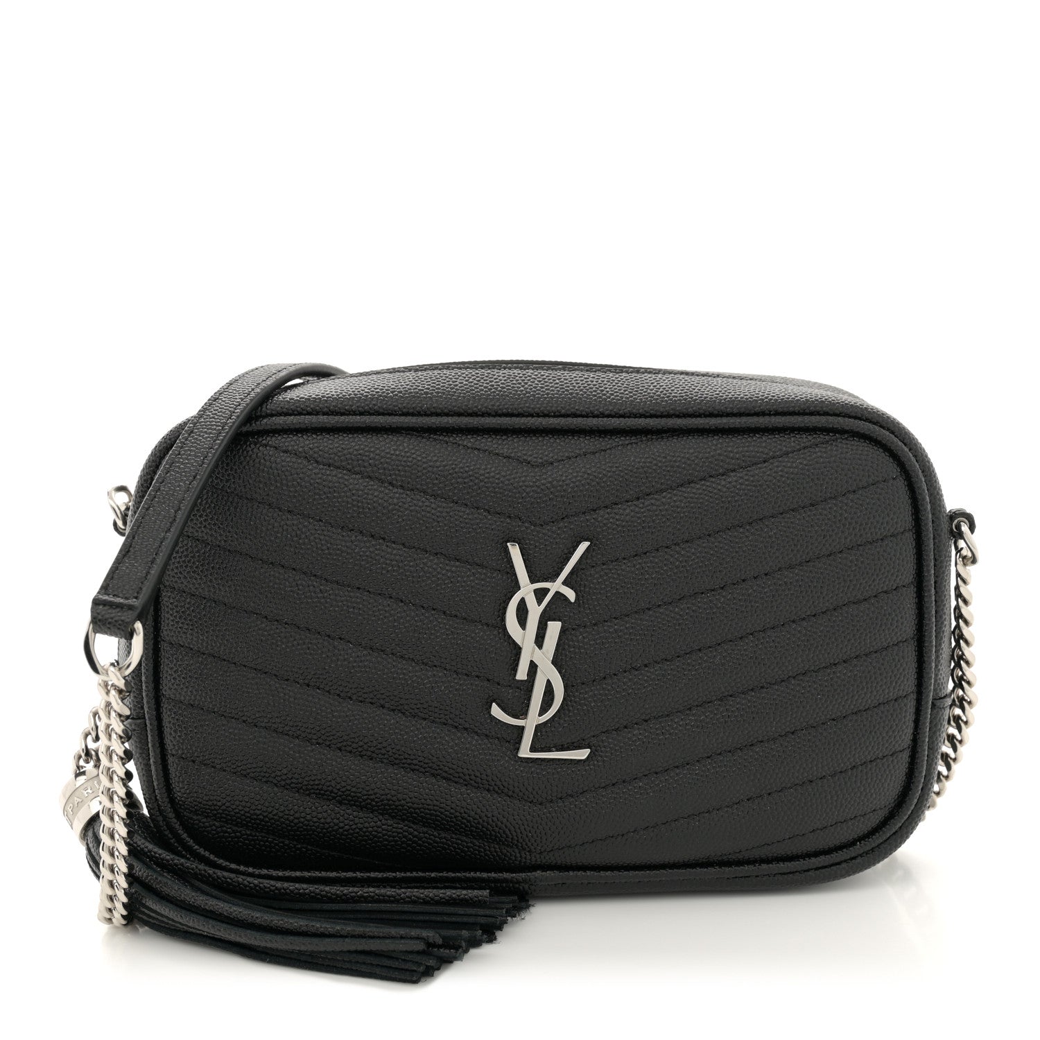 Saint Laurent Grain De Poudre Matelasse Monogram Mini Lou Camera Bag Black 1 of 11