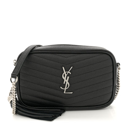 Saint Laurent Grain De Poudre Matelasse Monogram Mini Lou Camera Bag Black 1 of 11