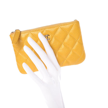 Chanel Caviar Quilted Small Cosmetic Case Yellow 2 of 8