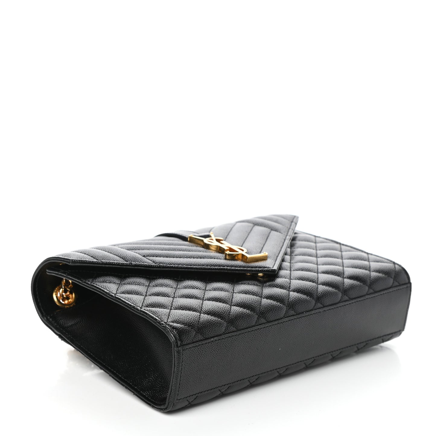 Grain De Poudre Textured Mixed Matelasse Triquilt Medium Monogram Satchel Black