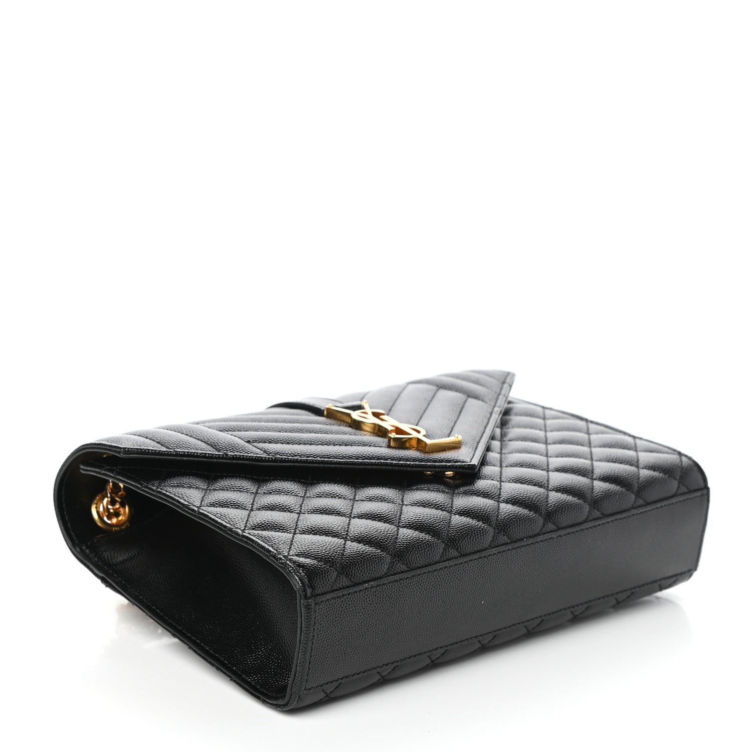 Saint Laurent Grain De Poudre Textured Mixed Matelasse Triquilt Medium Monogram Satchel Black 4 of 9