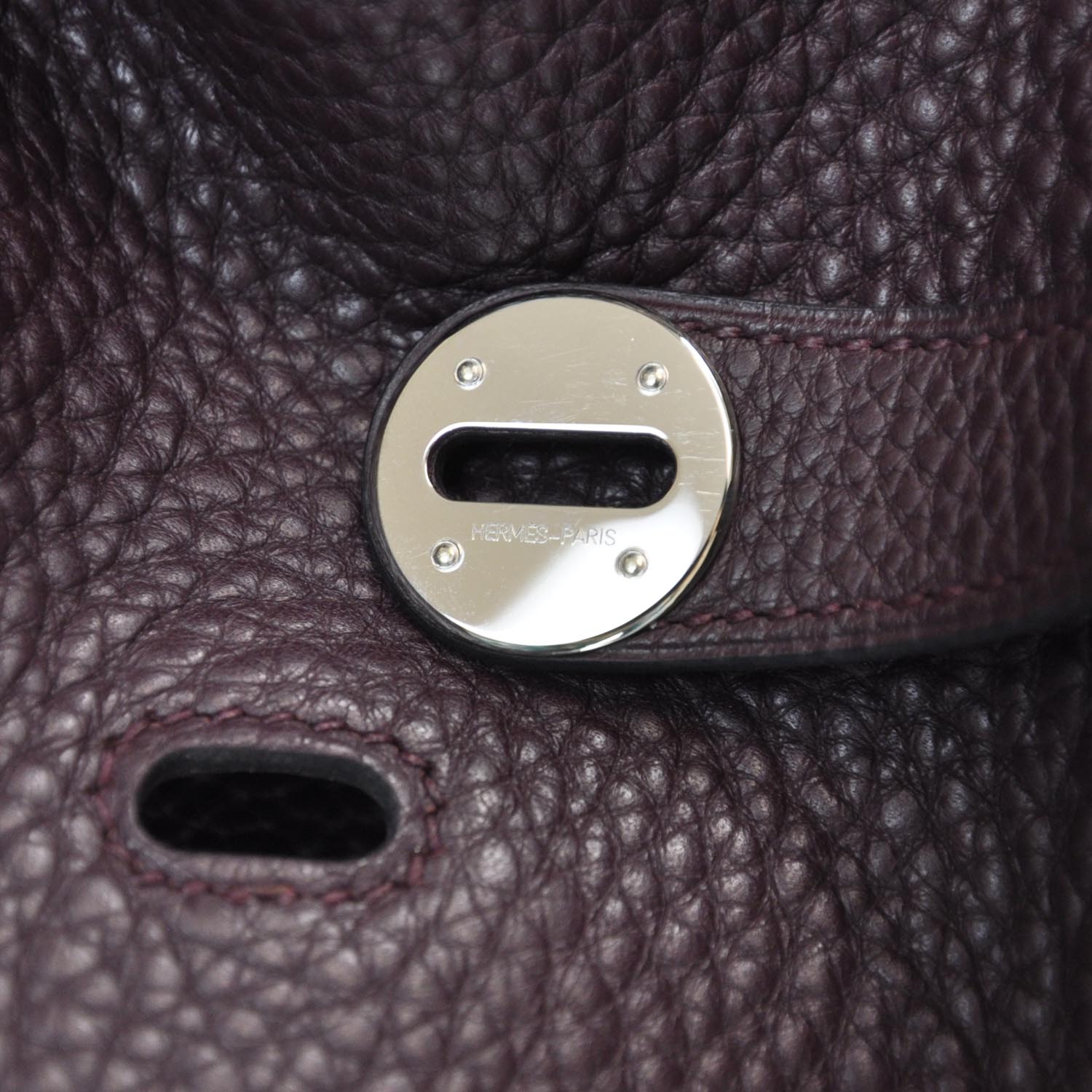 Hermes Taurillon Clemence Lindy 30 Prune 8 of 10