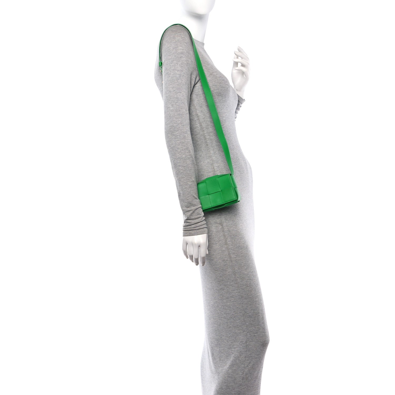 Bottega Veneta Lambskin Maxi Intreccio Candy Cassette Crossbody Bag Green 2 of 12