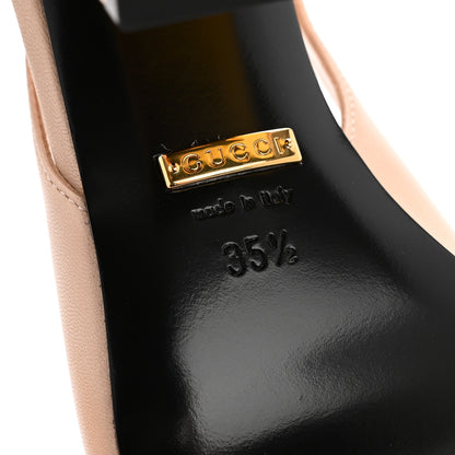 Gucci Malaga Kid Horsebit 75mm Slingback Pumps 35.5 Skin Rose 7 of 9