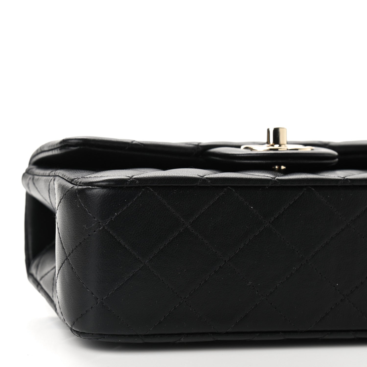 Chanel Lambskin Quilted Mini Top Handle Rectangular Flap Black 8 of 9