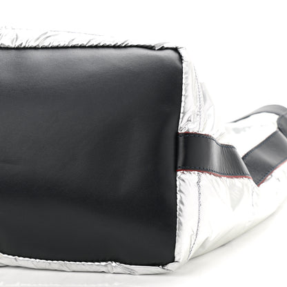 Chanel Nylon Terry Cloth Reversible Chanel Airlines Tote Silver Navy 15 of 18