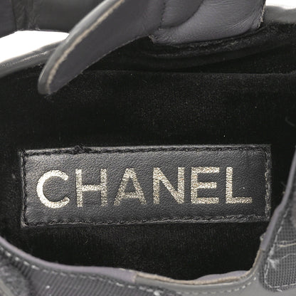 Chanel Shiny Calfskin Logo Platform Sandals 38 Grey 10 of 10