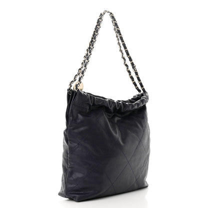 Chanel Shiny Caviar Quilted Small Chanel 22 Dark Blue 3 of 11
