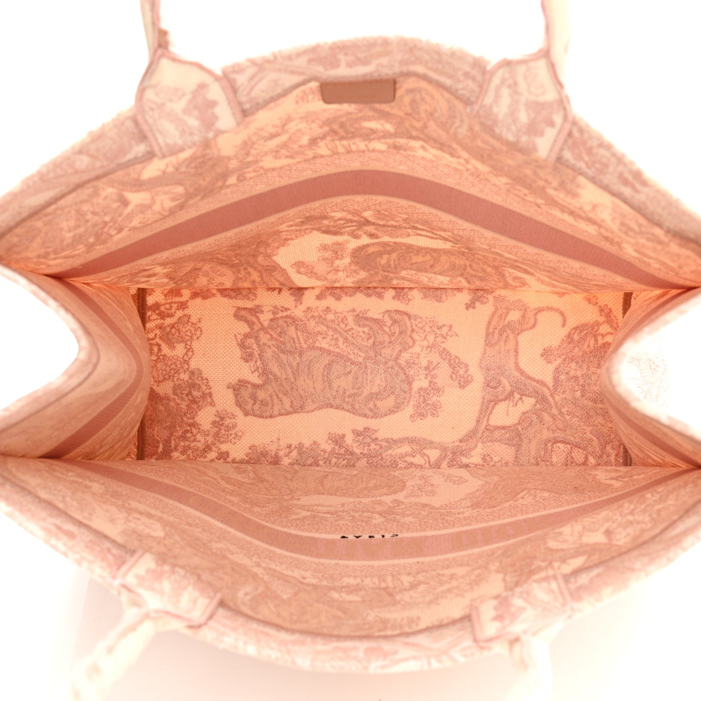 Canvas Toile De Jouy Embroidered Large Book Tote Pink