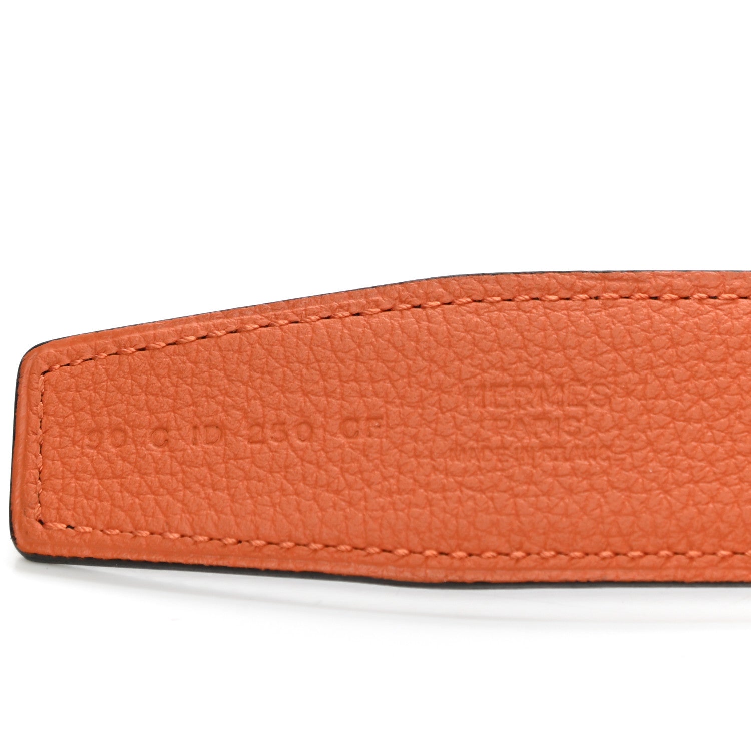Hermes Togo Swift 32mm Belt Strap 90 Orange Black 5 of 5