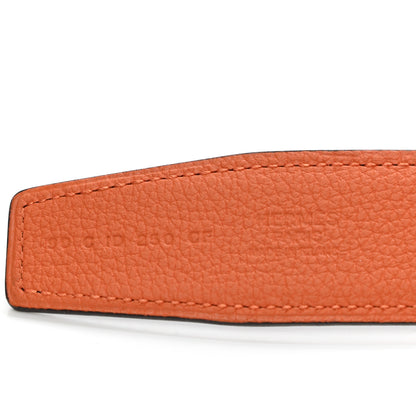 Hermes Togo Swift 32mm Belt Strap 90 Orange Black 5 of 5